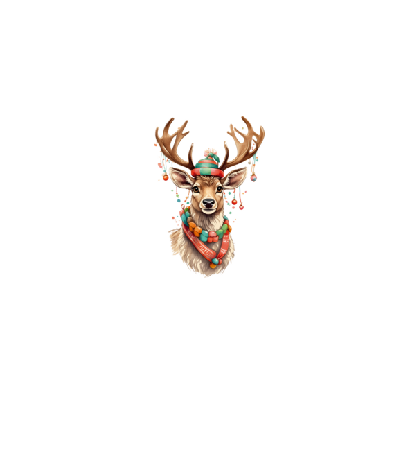 Festive Reindeer model alb pe tricou