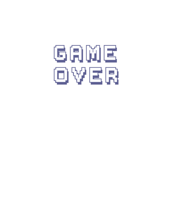 Game Over model alb pe tricou