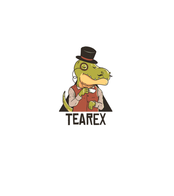 Tea Rex dinozaur cu ceai model gri pe tricou