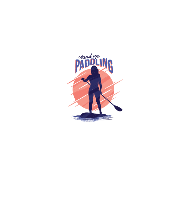 Tricou SUP Stand Up Paddle model gri pe tricou