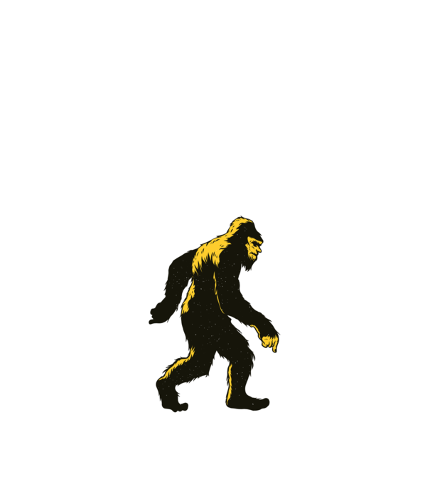 Yeti în pădure model negru pe tricou