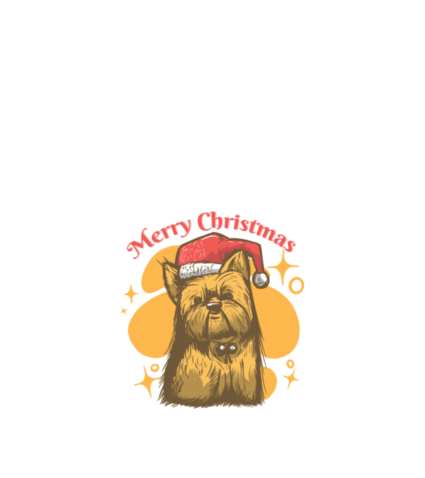 Crăciun Yorkie model negru pe tricou