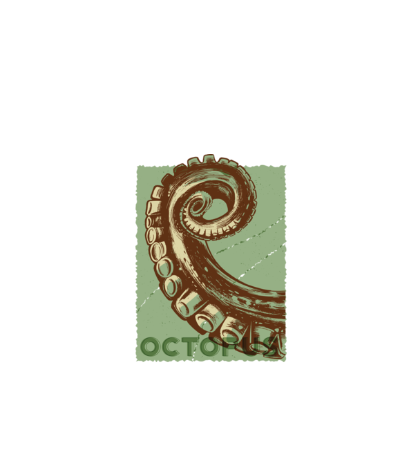 Caracatiță Octopus model negru pe tricou