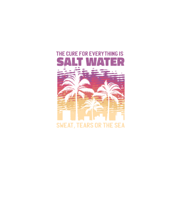 Retro Sunset - Apa sărată este leac pentru orice model negru pe tricou