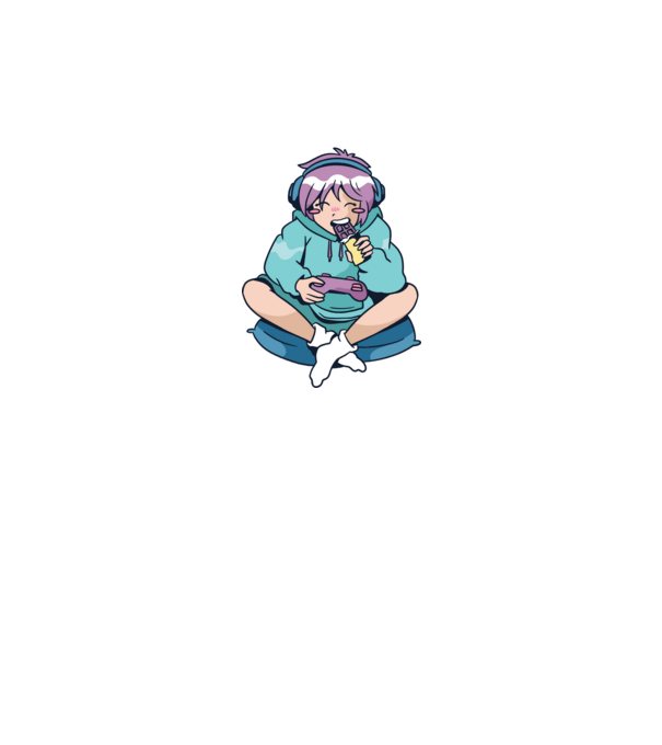 Anime Gamer Fată cu ciocolată model negru pe tricou