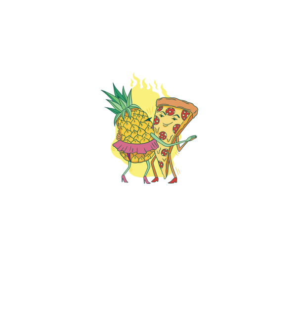 Pizza cu ananas Dragoste model negru pe tricou