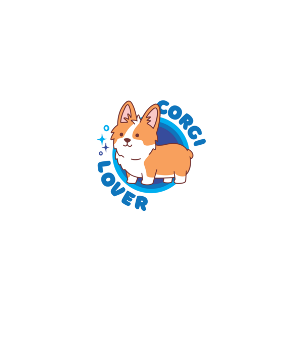 Corgi Lover model alb pe tricou