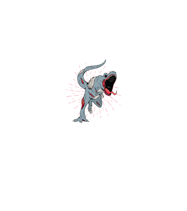 T-rex Zombie model alb pe tricou