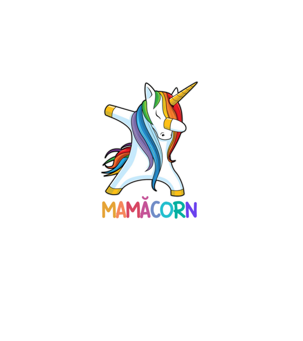 mamăcorn model alb pe tricou