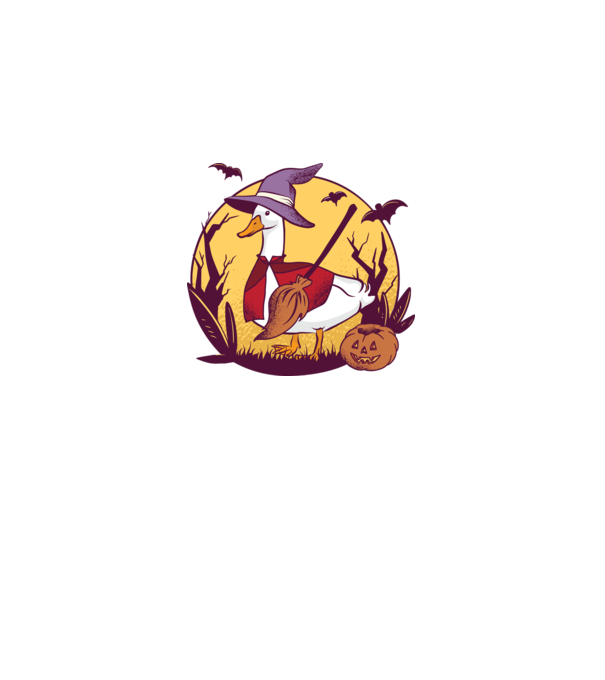 Gâscă Halloween model alb pe tricou