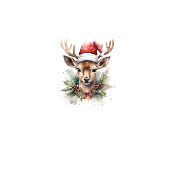 Festive Reindeer model alb pe tricou