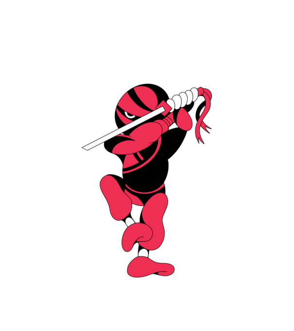 Ninja model alb pe tricou