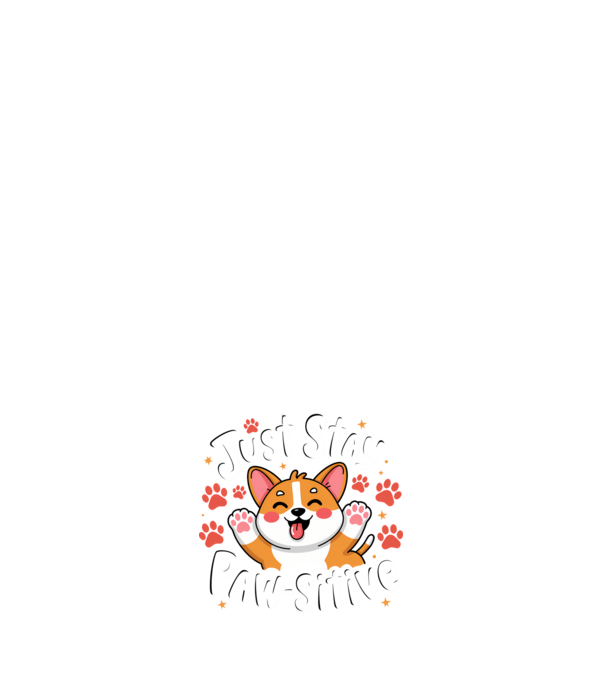 Just Stay Paw-sitive Negru model albastru închis pe tricou