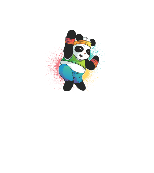 Panda drăguț Zumba model negru pe tricou