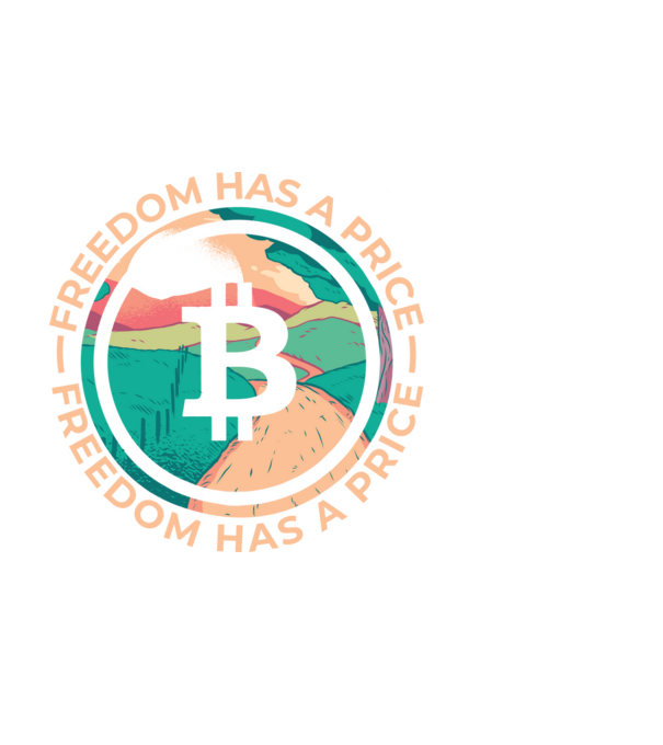 Libertatea are preț Bitcoin model alb pe tricou