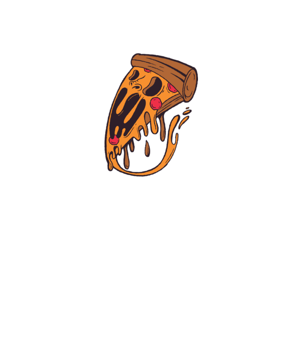 Pizza Horror model galben deschis pe tricou