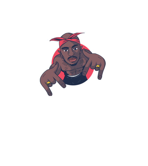 Tupac Shakur Rap model turcoaz pe tricou