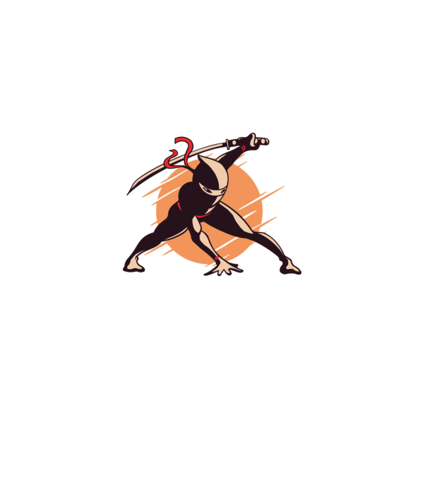 Ninja model alb pe tricou