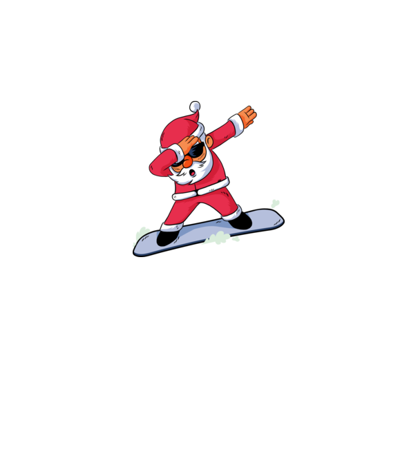 Moș Crăciun Snowboard DAB tricou amuzant model gri pe tricou
