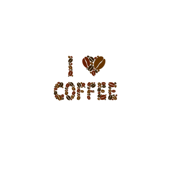 I Love Coffee model alb pe tricou