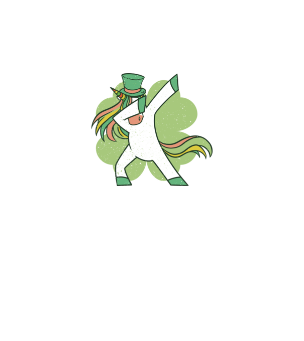 St Patrick Unicorn DAB model negru pe tricou