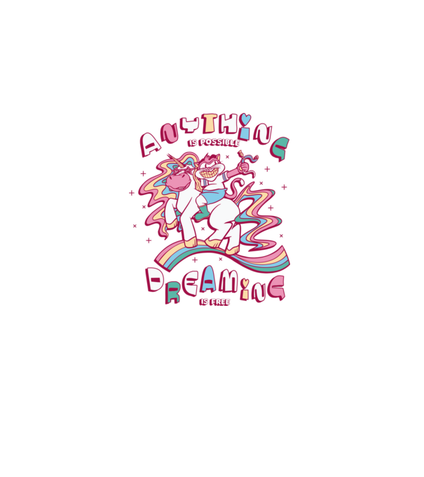 Orice este posibil Unicorn model alb pe tricou