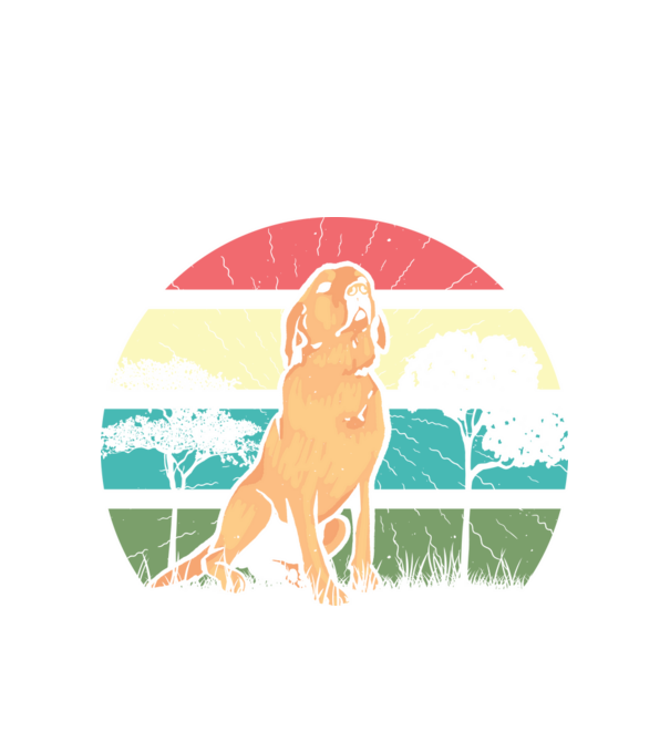 Golden Retriever retro model alb pe tricou