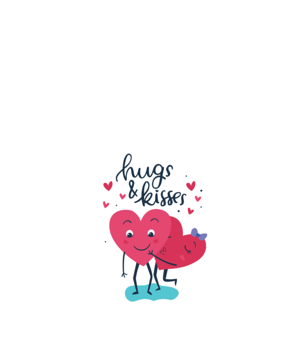 'Hugs and Kisses Tricou drăguț pentru Valentine''s Day' model nisipiu pe tricou