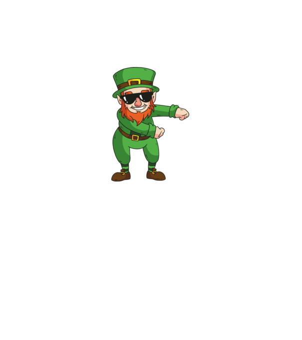 Leprechaun Floss DAB model gri pe tricou
