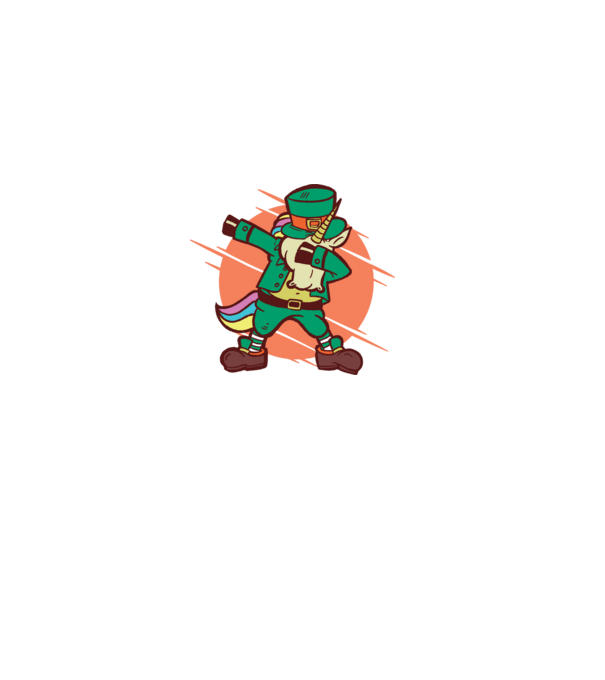 St Patrick Unicorn DAB model verde pe tricou