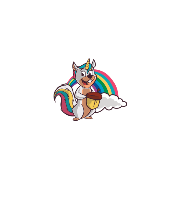 Unicorn drăguț Veveriță model gri pe tricou