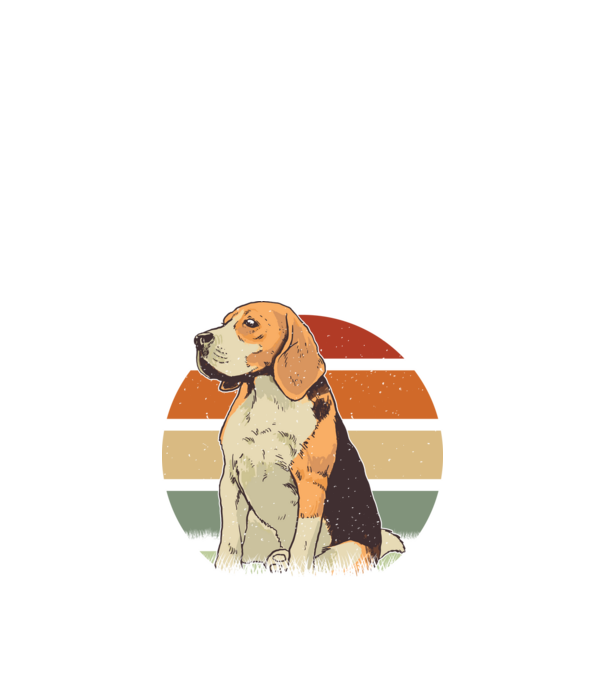 Beagle Retro Sunset model negru pe tricou