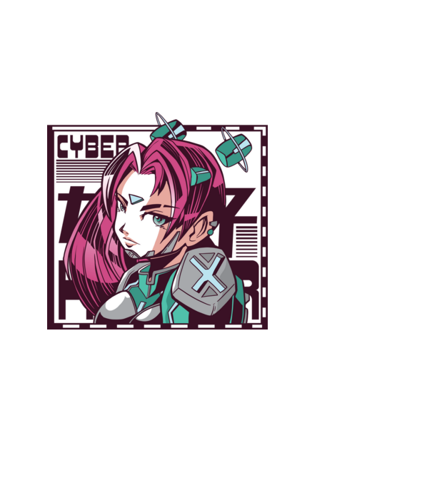 Anime fată Sci-fi model albastru deschis pe tricou