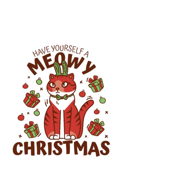 Have yourself a Meowy Christmas - Cicás Karácsony model alb pe tricou