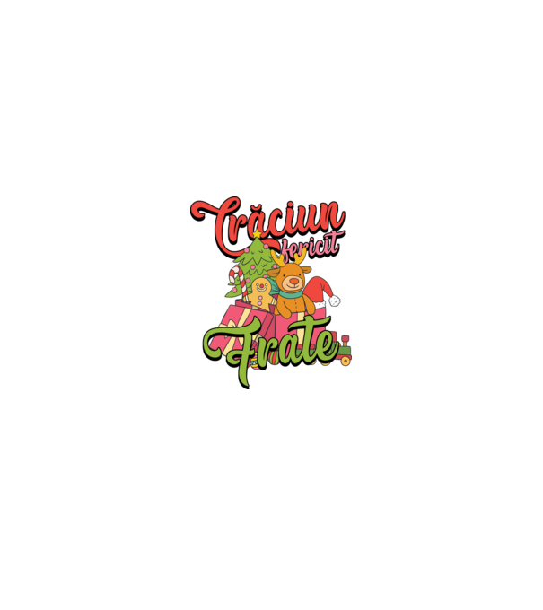 CRĂCIUN FERICIT FRATE / SORĂ model negru pe tricou