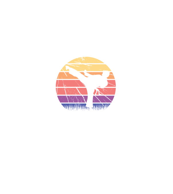 Karate Retro model negru pe tricou