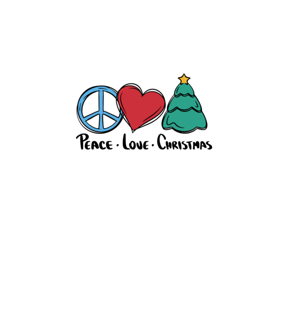 Peace Love Crăciun model alb pe tricou