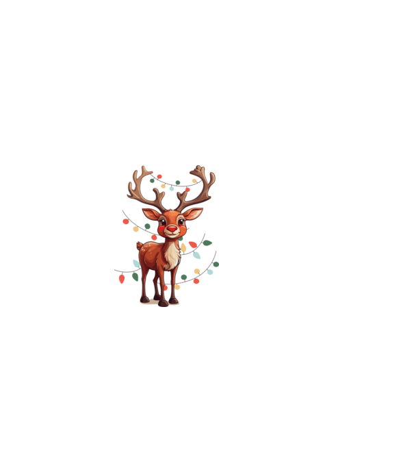 Festive Rudolph model alb pe tricou