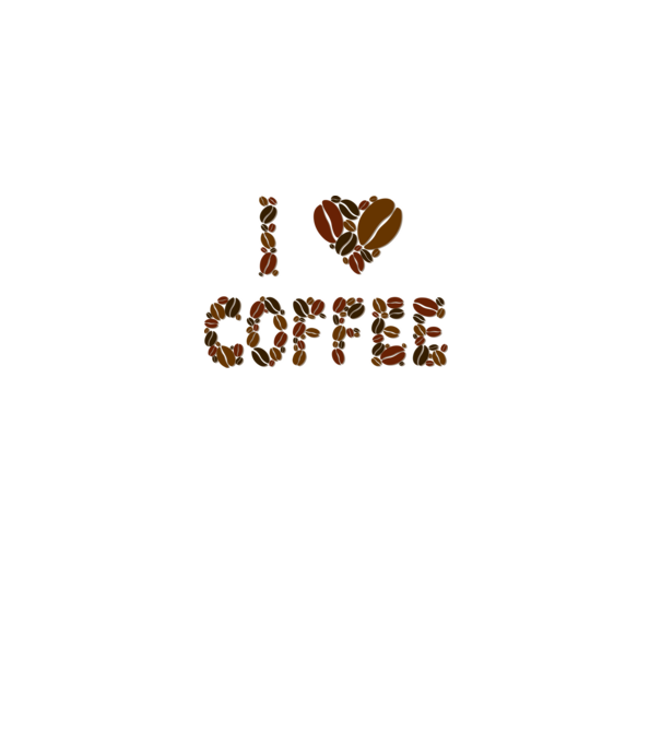 I Love Coffee model alb pe tricou