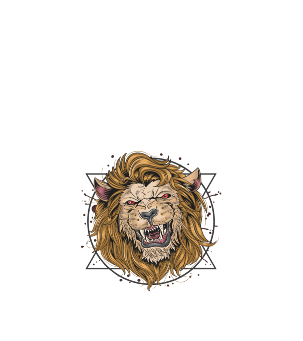 angry lion model negru pe tricou