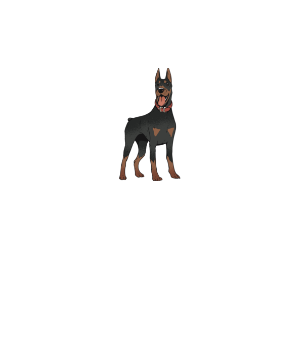 Tricou cu câine dobermann model roz pe tricou