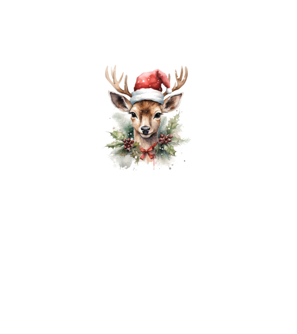 Festive Reindeer model alb pe tricou