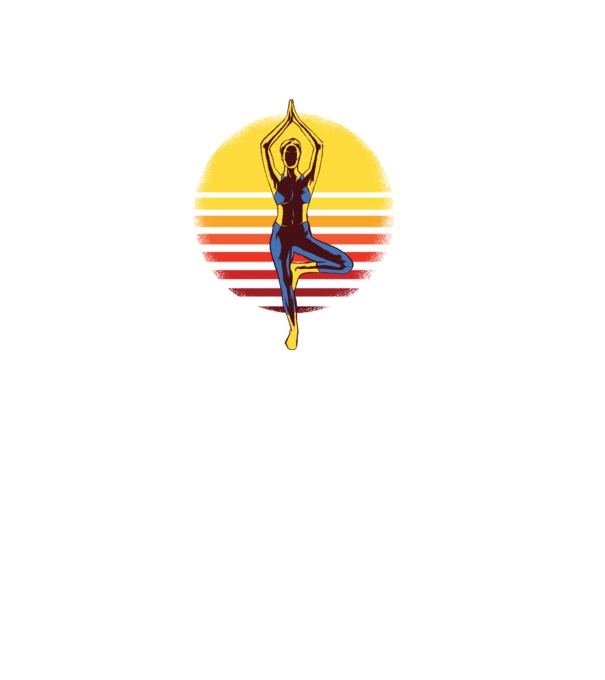 Retro yoga model negru pe tricou