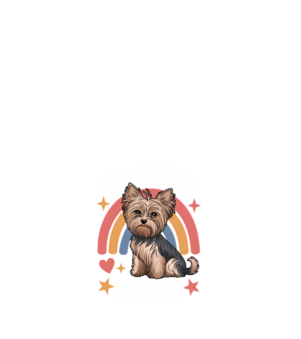 Yorkie Mom Negru model alb pe tricou