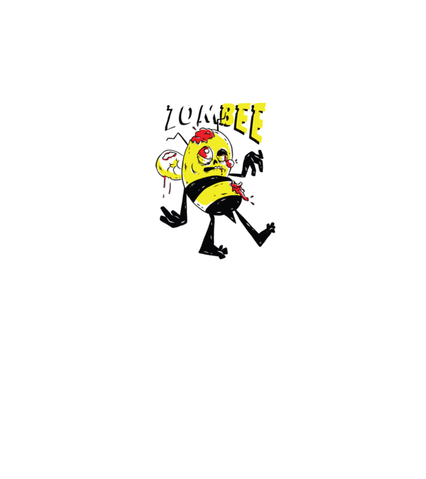 Zombee Albină Zombie model albastru închis pe tricou