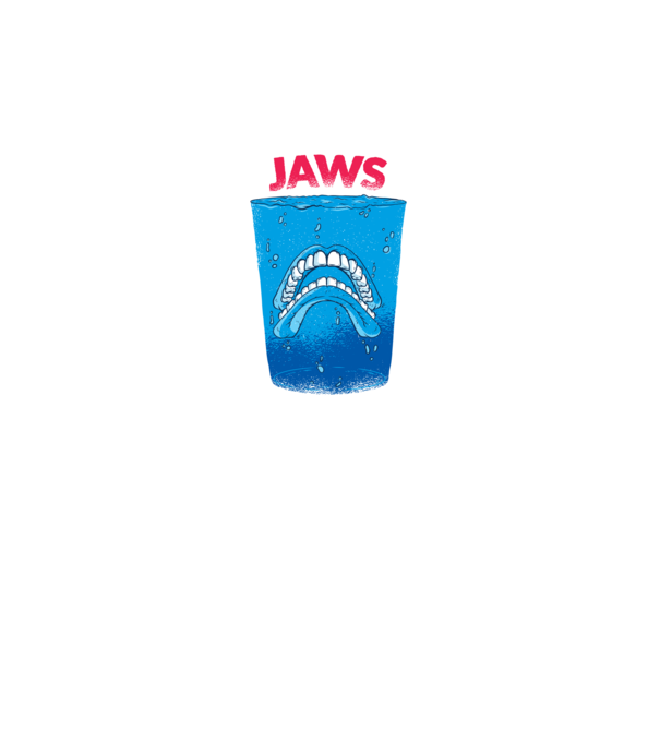 Jaws dinți tricou parodie model gri pe tricou