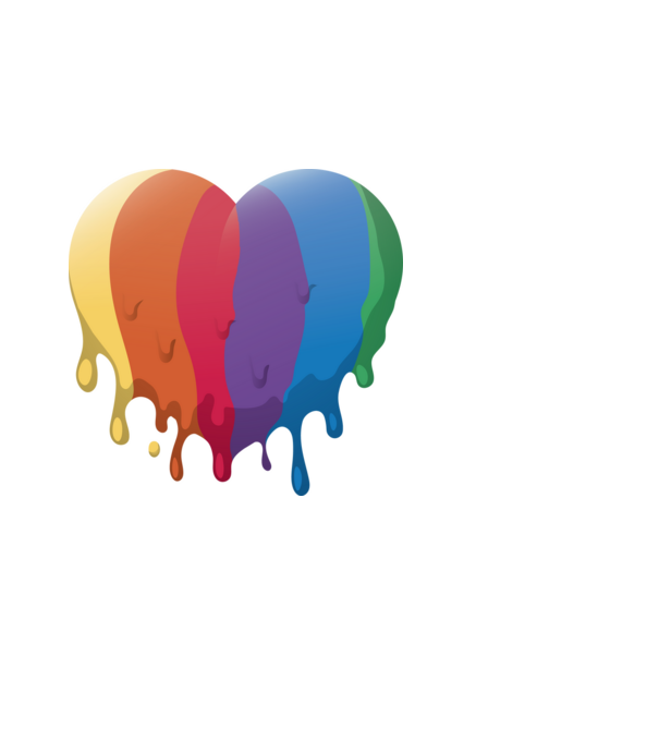 LGBTQ Inimă model negru pe tricou