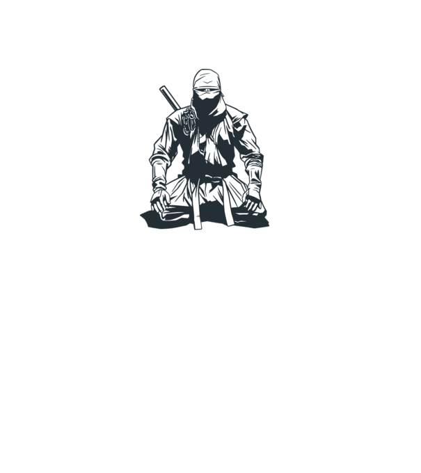 Ninja model albastru deschis pe tricou