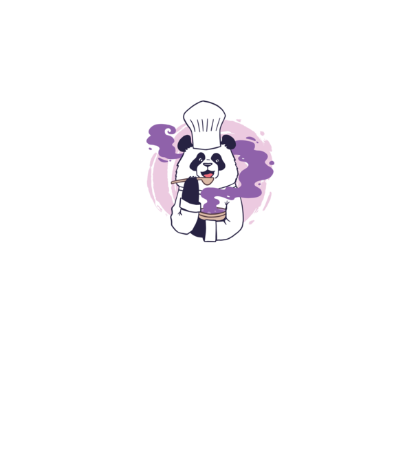 Panda Chef model negru pe tricou