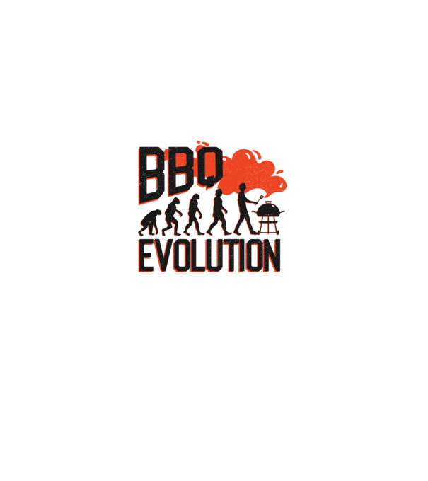 BBQ Evoluție Grătar model alb pe tricou